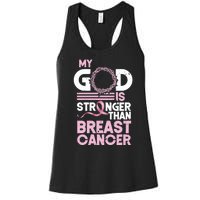 My God Is Stronger Than Breast Cancer Awareness Christian Women's Racerback Tank