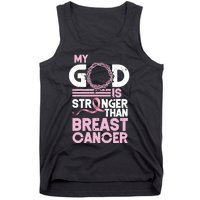 My God Is Stronger Than Breast Cancer Awareness Christian Tank Top