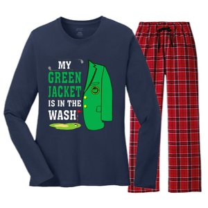 My Greenjacket Is In Thewash Golfing Lover Master Golf Women's Long Sleeve Flannel Pajama Set 