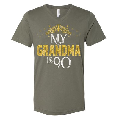 My GRANDMA Is 90 Years Old 1935 90th GRANDMA Birthday V-Neck T-Shirt