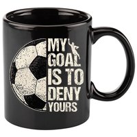 My Goal Is To Deny Yours Soccer Goalie Distressed Goalkeeper 11oz C Handle Ceramic Mug