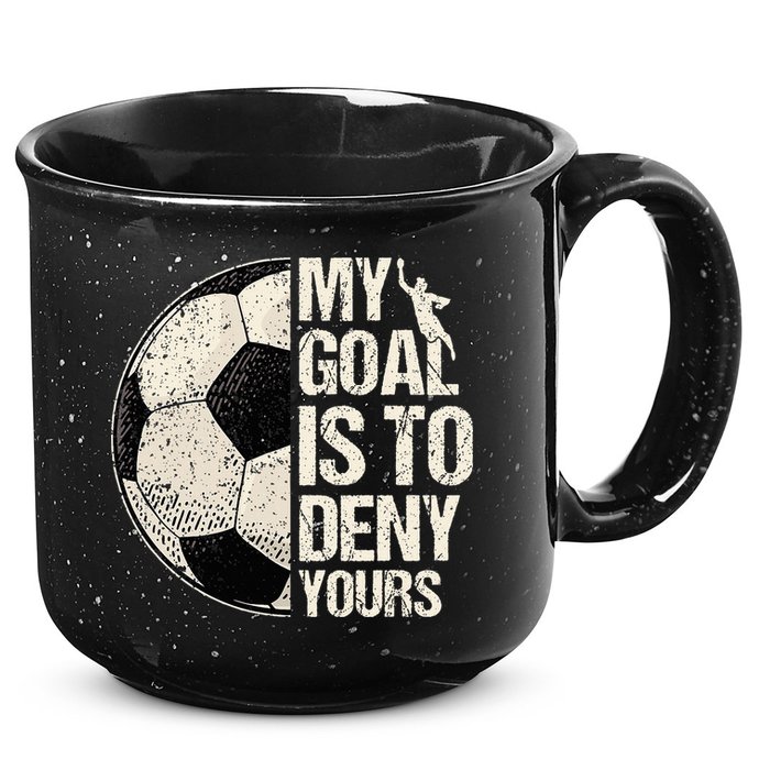 My Goal Is To Deny Yours Soccer Goalie Distressed Goalkeeper 15oz Campfire Ceramic Mug