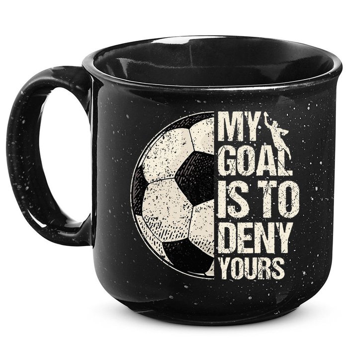 My Goal Is To Deny Yours Soccer Goalie Distressed Goalkeeper 15oz Campfire Ceramic Mug