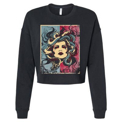 Mythology Gorgon In Greek Mythology Medusa Cropped Pullover Crew