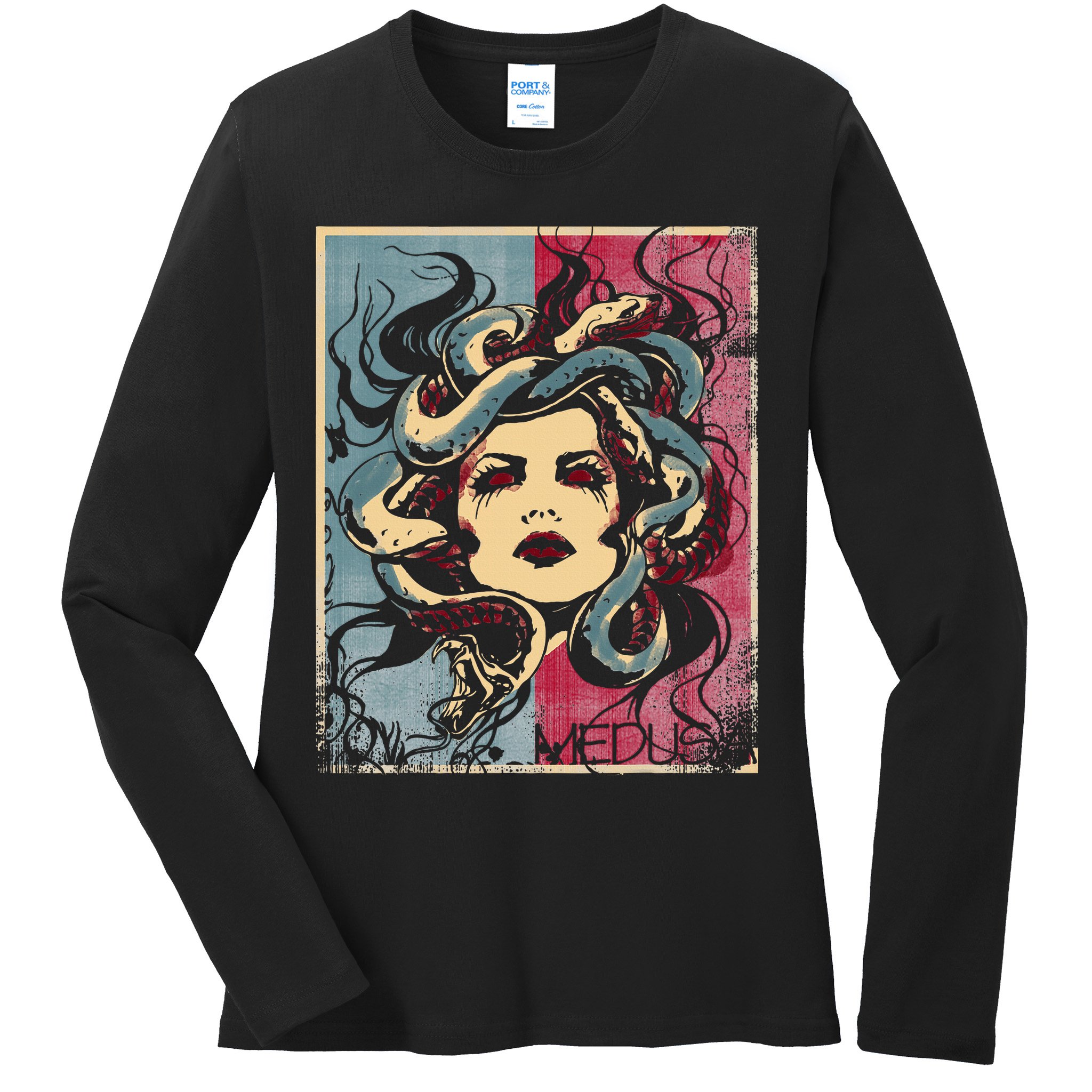 Mythology Gorgon In Greek Mythology Medusa Ladies Long Sleeve Shirt