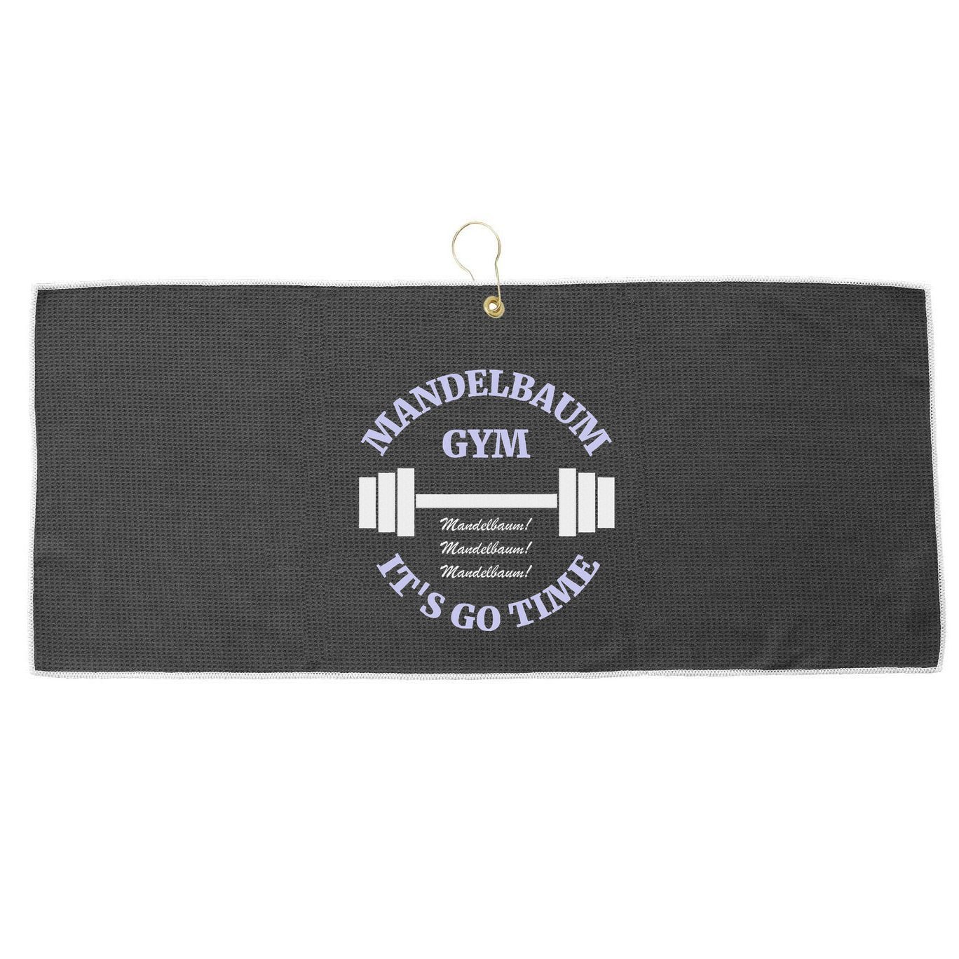 Mandelbaum Gym ItS Go Time! Large Microfiber Waffle Golf Towel