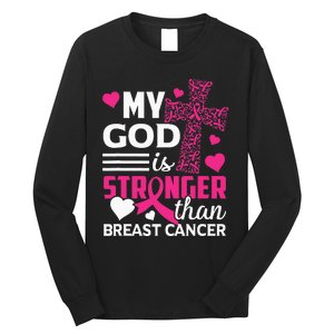 My God Is Stronger Than Breast Cancer Awareness Long Sleeve Shirt