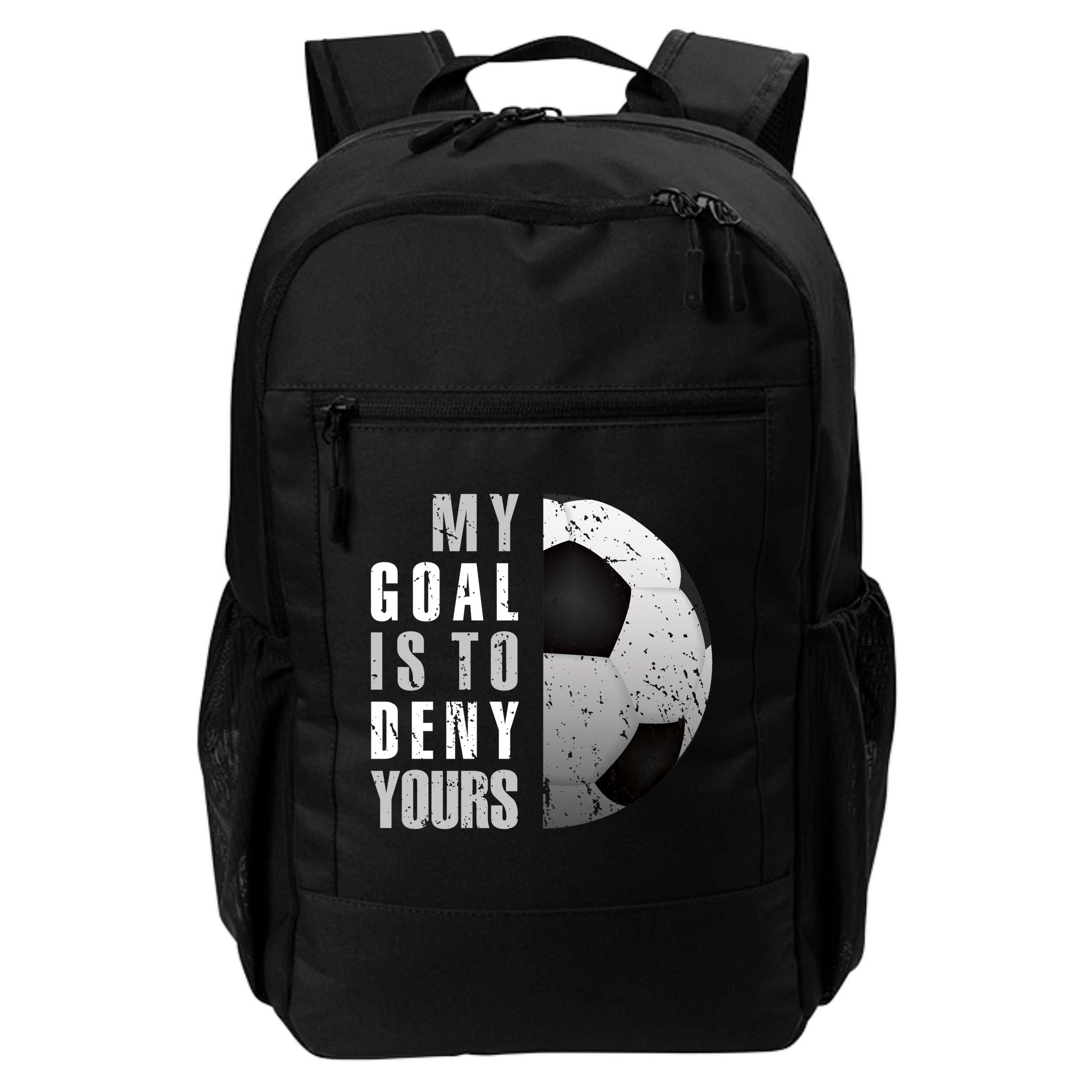My Goal Is To Deny Yours Soccer Goalie Hoodie Christmas Gift Backpack