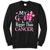 My God Is Bigger Than Cancer Breast Cancer Awareness Jesus Sweatshirt