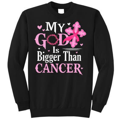 My God Is Bigger Than Cancer Breast Cancer Awareness Jesus Sweatshirt