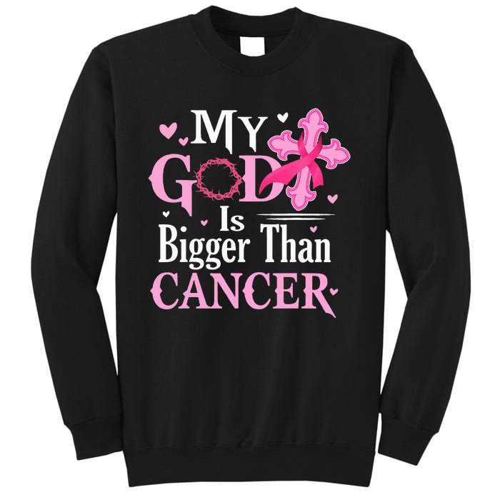 My God Is Bigger Than Cancer Breast Cancer Awareness Jesus Sweatshirt