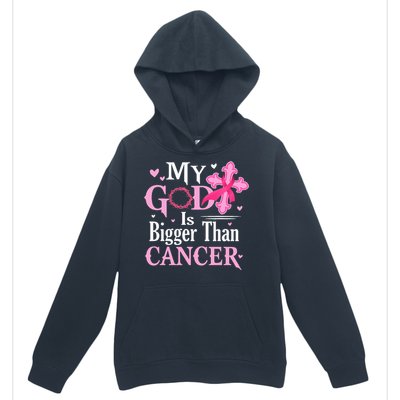 My God Is Bigger Than Cancer Breast Cancer Awareness Jesus Urban Pullover Hoodie