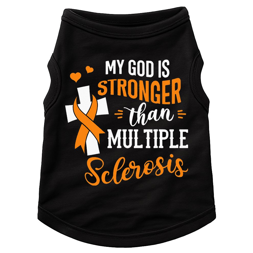My God is Stronger Than Multiple Sclerosis Warrior Fighter Doggie Tank