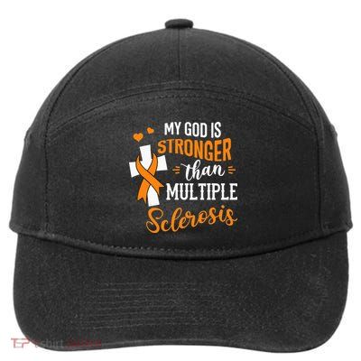 My God is Stronger Than Multiple Sclerosis Warrior Fighter 7-Panel Snapback Hat
