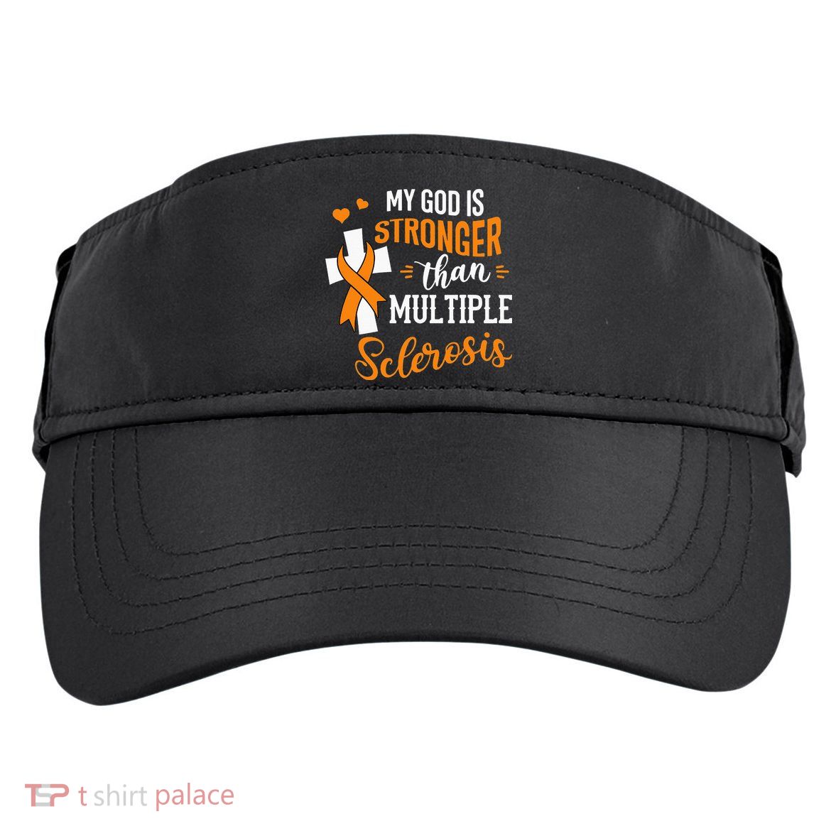 My God is Stronger Than Multiple Sclerosis Warrior Fighter Adult Drive Performance Visor