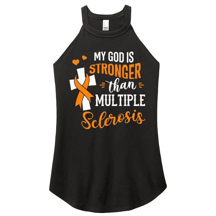 My God is Stronger Than Multiple Sclerosis Warrior Fighter Women's Perfect Tri Rocker Tank