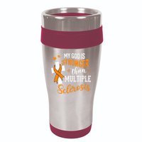 My God is Stronger Than Multiple Sclerosis Warrior Fighter 16oz Travel Tumbler