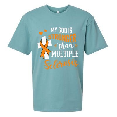 My God is Stronger Than Multiple Sclerosis Warrior Fighter Sueded Cloud Jersey T-Shirt