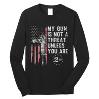 My Gun Is Not A Threat Unless You Are Gun Rights Ar 15 Flag Long Sleeve Shirt