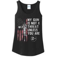 My Gun Is Not A Threat Unless You Are Gun Rights Ar 15 Flag Ladies Essential Tank