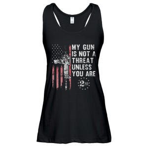 My Gun Is Not A Threat Unless You Are Gun Rights Ar 15 Flag Ladies Essential Flowy Tank