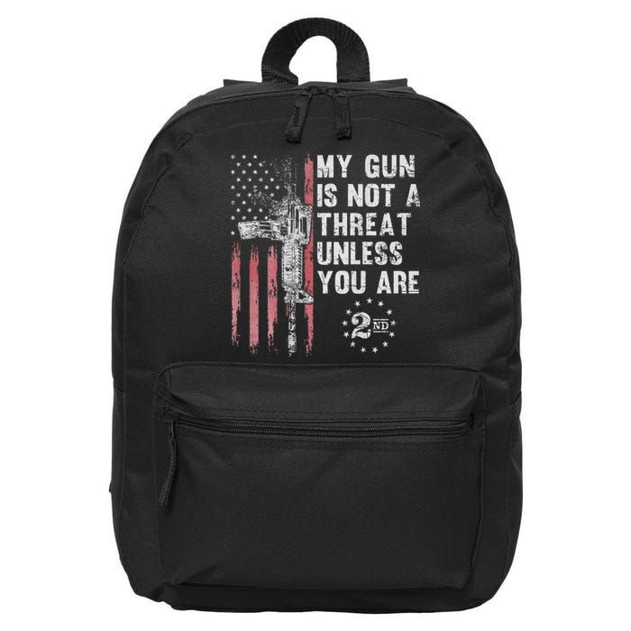 My Gun Is Not A Threat Unless You Are Gun Rights Ar 15 Flag 16 in Basic Backpack