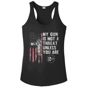 My Gun Is Not A Threat Unless You Are Gun Rights Ar 15 Flag Ladies PosiCharge Competitor Racerback Tank