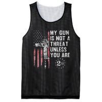 My Gun Is Not A Threat Unless You Are Gun Rights Ar 15 Flag Mesh Reversible Basketball Jersey Tank