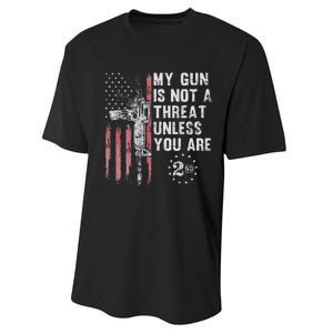 My Gun Is Not A Threat Unless You Are Gun Rights Ar 15 Flag Performance Sprint T-Shirt