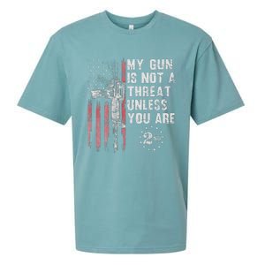 My Gun Is Not A Threat Unless You Are Gun Rights Ar 15 Flag Sueded Cloud Jersey T-Shirt