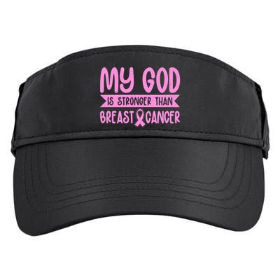 My God Is Stronger Than Breast Cancer Adult Drive Performance Visor