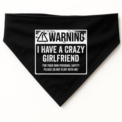 My Gf Is Crazy Warning I Have A Crazy Girlfriend USA-Made Doggie Bandana