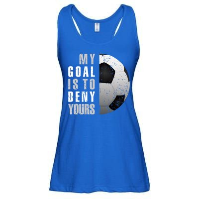 My Goal Is To Deny Yours Soccer Goalie Christmas Gift Ladies Essential Flowy Tank