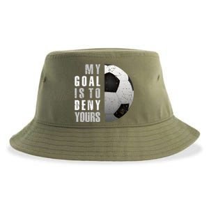 My Goal Is To Deny Yours Soccer Goalie Christmas Gift Sustainable Bucket Hat