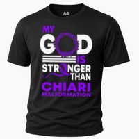 My God Is Stronger Than Chiari Malformation Awareness Ribbon Cooling Performance Crew T-Shirt