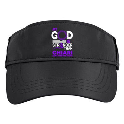 My God Is Stronger Than Chiari Malformation Awareness Ribbon Adult Drive Performance Visor
