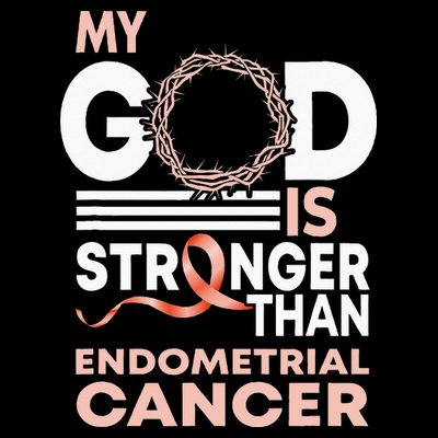 My God Is Stronger Than Endometrial Cancer Awareness Ribbon T-Shirt