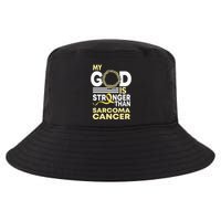 My God Is Stronger Than Sarcoma Cancer Awareness Ribbon Cool Comfort Performance Bucket Hat