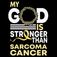 My God Is Stronger Than Sarcoma Cancer Awareness Ribbon Bag