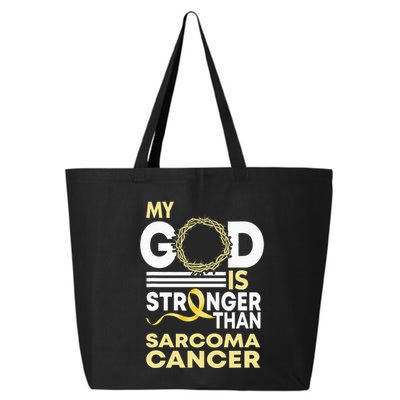 My God Is Stronger Than Sarcoma Cancer Awareness Ribbon 25L Jumbo Tote