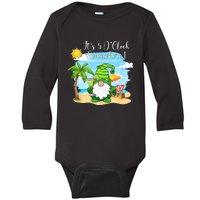 Margarita Gnome Its 5 Oclock Somewhere Beach Vacation Baby Long Sleeve Bodysuit