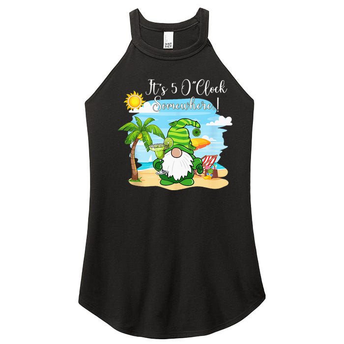 Margarita Gnome Its 5 Oclock Somewhere Beach Vacation Women’s Perfect Tri Rocker Tank