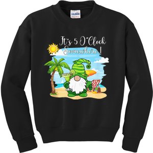 Margarita Gnome Its 5 Oclock Somewhere Beach Vacation Kids Sweatshirt