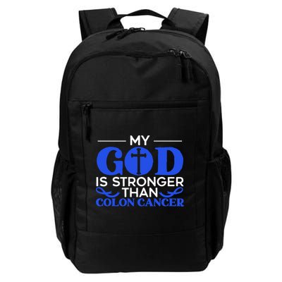 My God Is Stronger Than Colon Cancer Awareness Chrisitan Gift Backpack