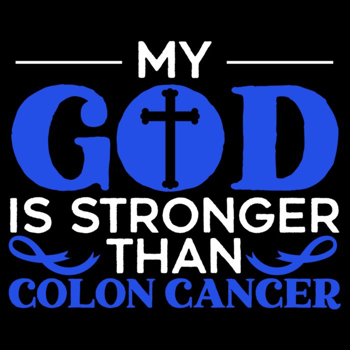 My God Is Stronger Than Colon Cancer Awareness Chrisitan Gift Drawstring Bag