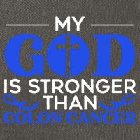 My God Is Stronger Than Colon Cancer Awareness Chrisitan Gift Cotton Canvas Backpack
