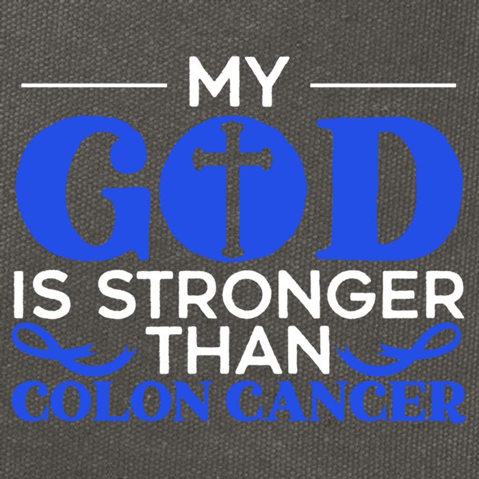 My God Is Stronger Than Colon Cancer Awareness Chrisitan Gift Cotton Canvas Backpack