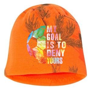 My Goal Is To Deny Yours Soccer Funny Goalie Gift Kati - Camo Knit Beanie