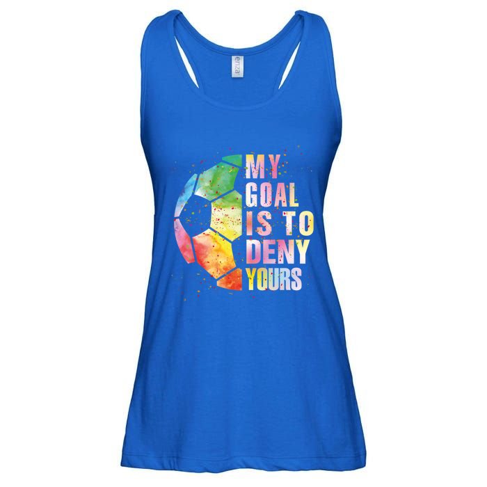 My Goal Is To Deny Yours Soccer Funny Goalie Gift Ladies Essential Flowy Tank