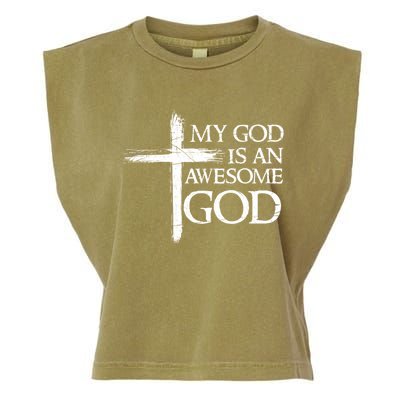 My God Is An Awesome God Prayer Garment-Dyed Women's Muscle Tee